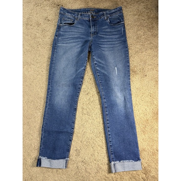 Kut from the Kloth Denim - Kut from the Kloth Ankle Straight Leg Jeans Women 6 Cuffed Blue Denim Preppy